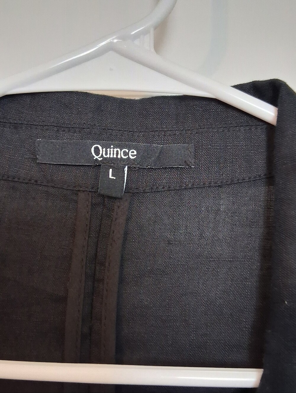 Quince 100% Organic European Linen Single-Breasted Blazer Jacket Black Women L - Picture 3 of 9